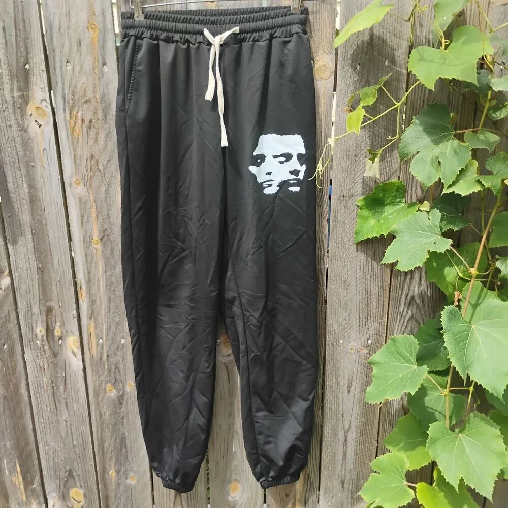 Goth Face Graphic Sweatpants Black Size Medium Double Face Grunge Joggers Metal
